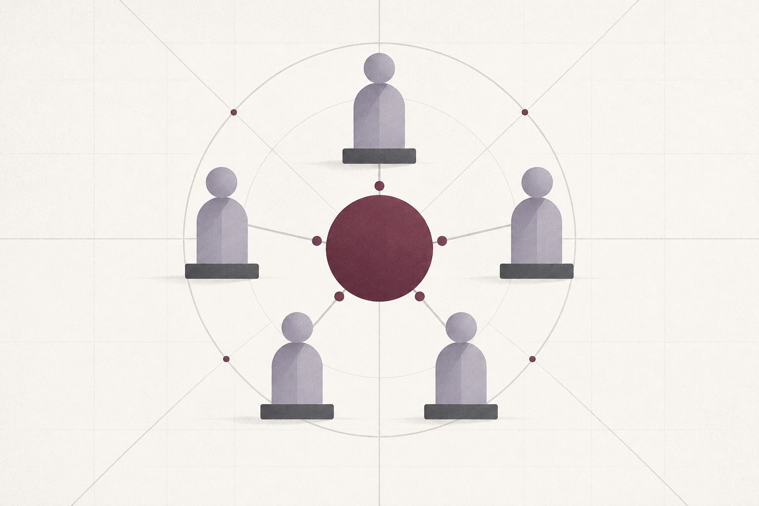 Connected geometric figures symbolising shared purpose and community