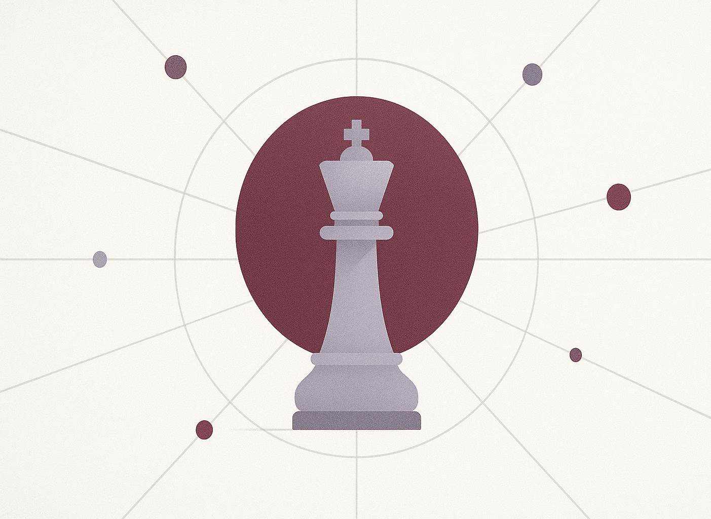 Chess piece and connected nodes symbolising governance and oversight